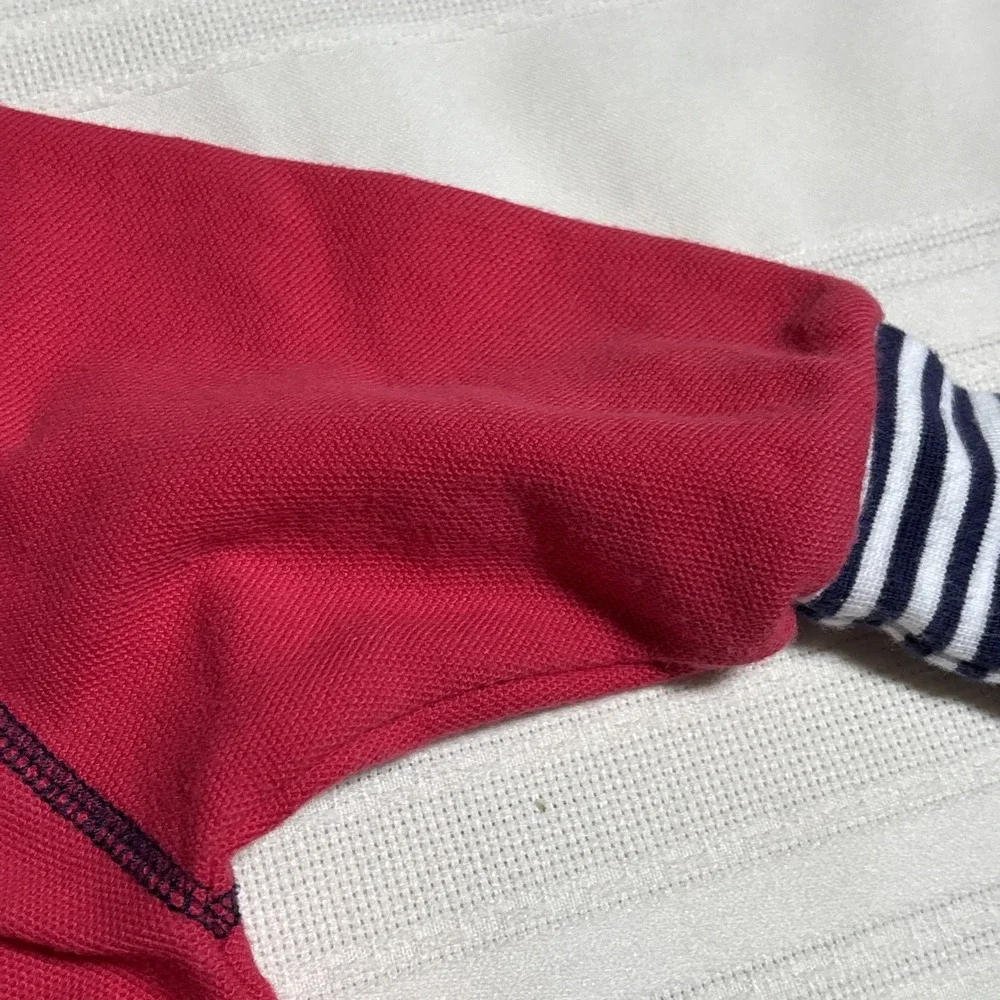 VINTAGE Gymboree Red Baby Dress Long Sleeve Sailor Nautical Cotton Newborn‎
